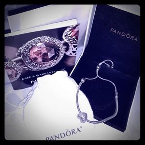 Pandora Bracelet and Beaded Heart Charm